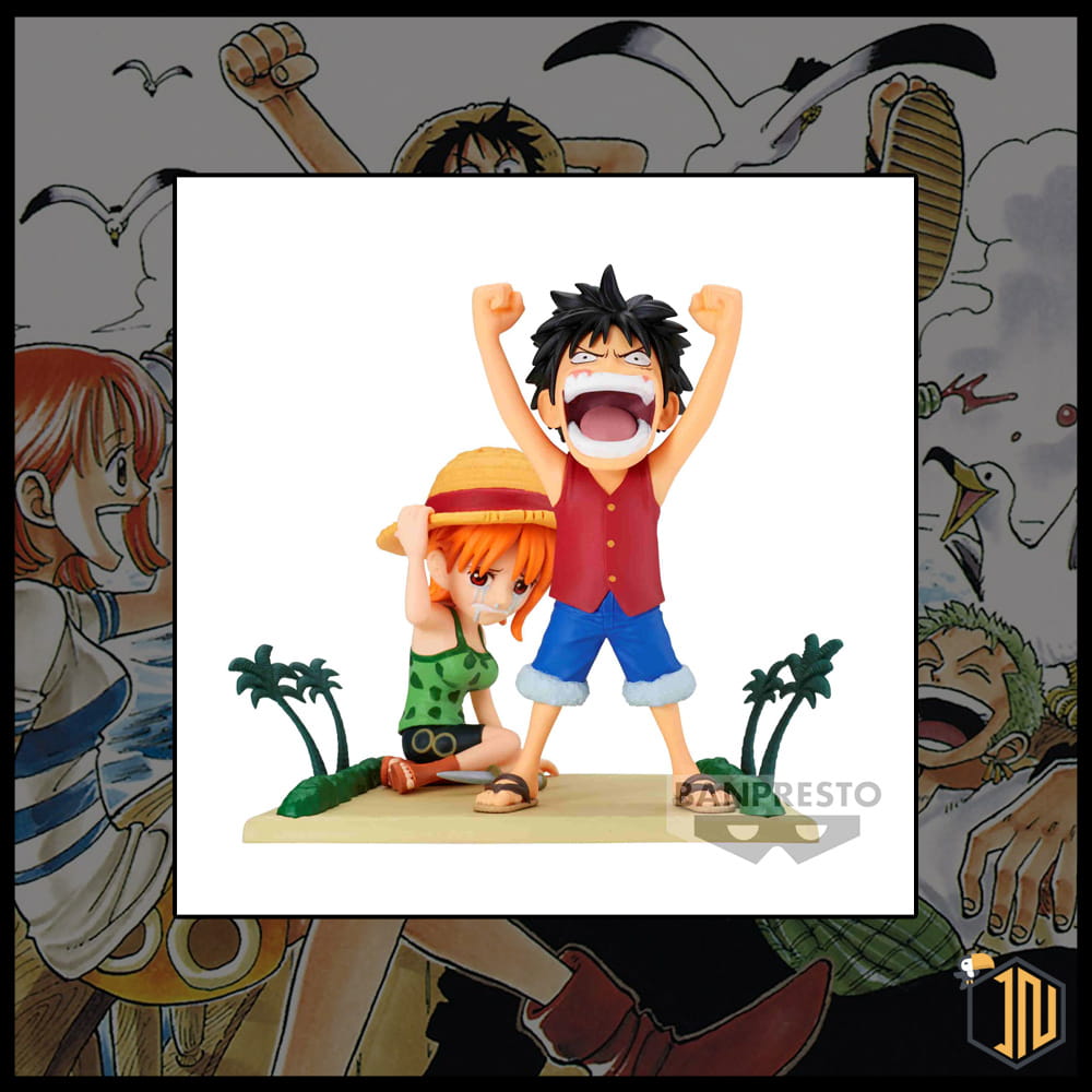 One Piece World Collectable Figure Log Stories - Monkey.D.Luffy & Nami