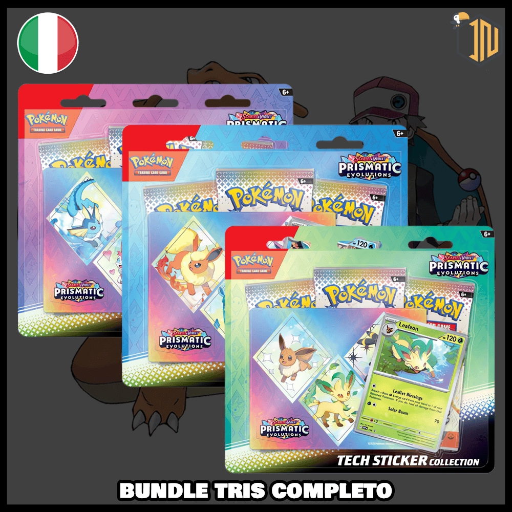 Pokémon Evoluzioni Prismatiche - Collezione con Adesivo (set da 3 completo) [ITA]