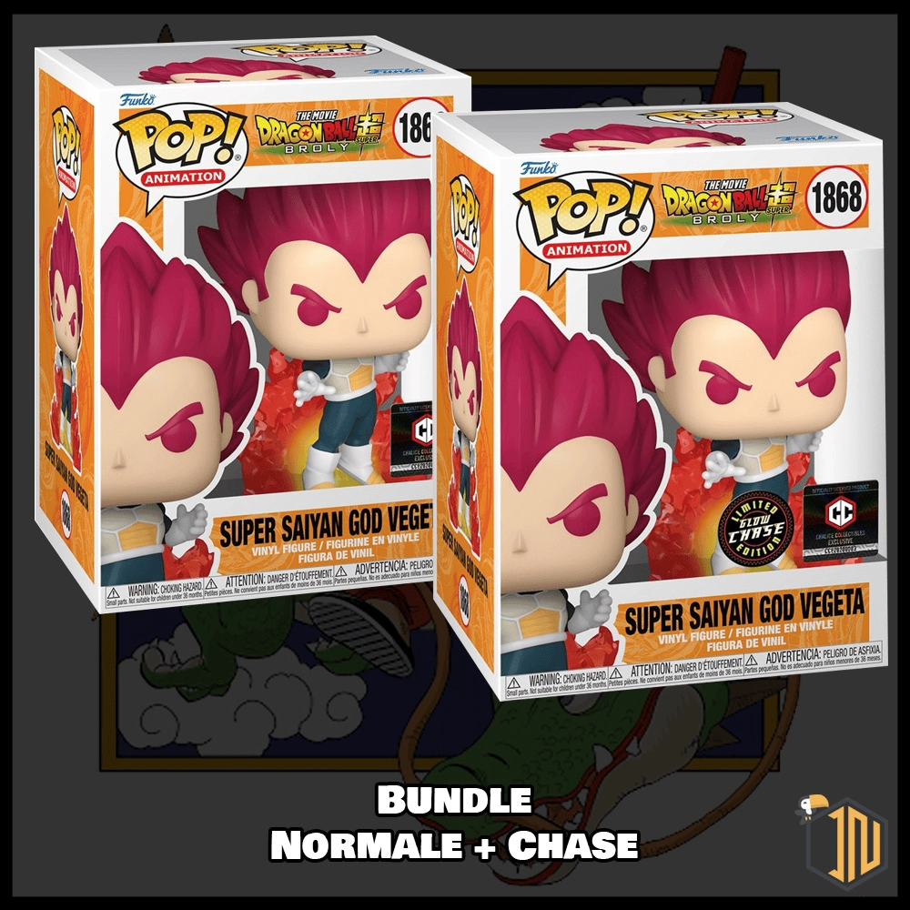 Dragon Ball Super Funko POP! - Super Saiyan God Vegeta #1868 Bundle Normale + Chase Chalice Exclusive