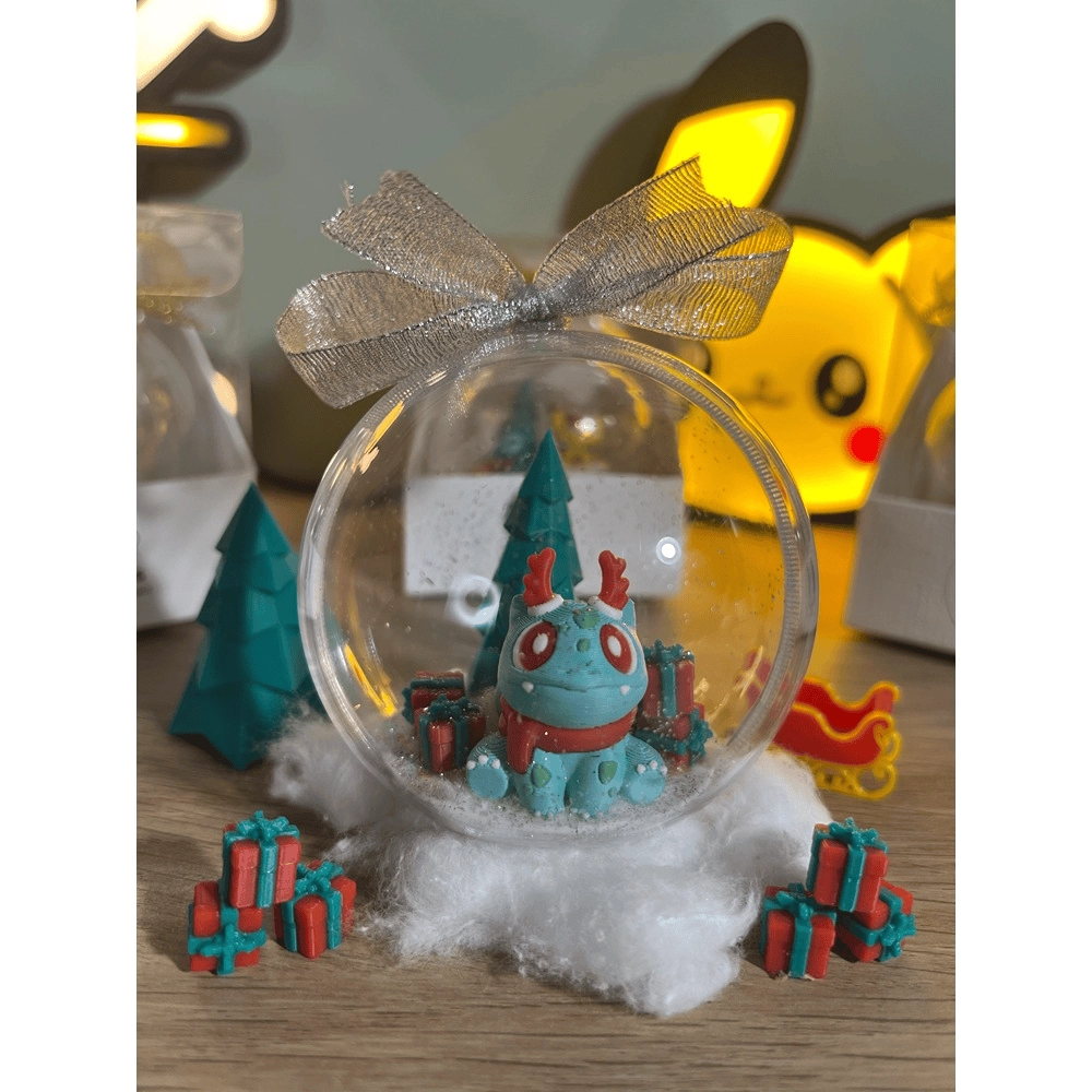 Pallina di Natale Pokémon – Bulbasaur (Fiocco Oro - Argento)