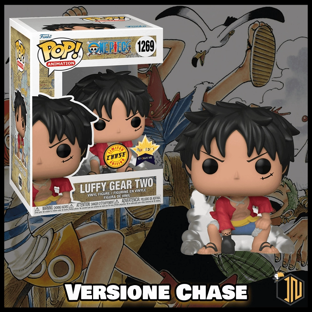One Piece Funko POP! - Luffy Gear Two #1269 Bundle Normale + Chase Fundom Exclusive - immagine 3